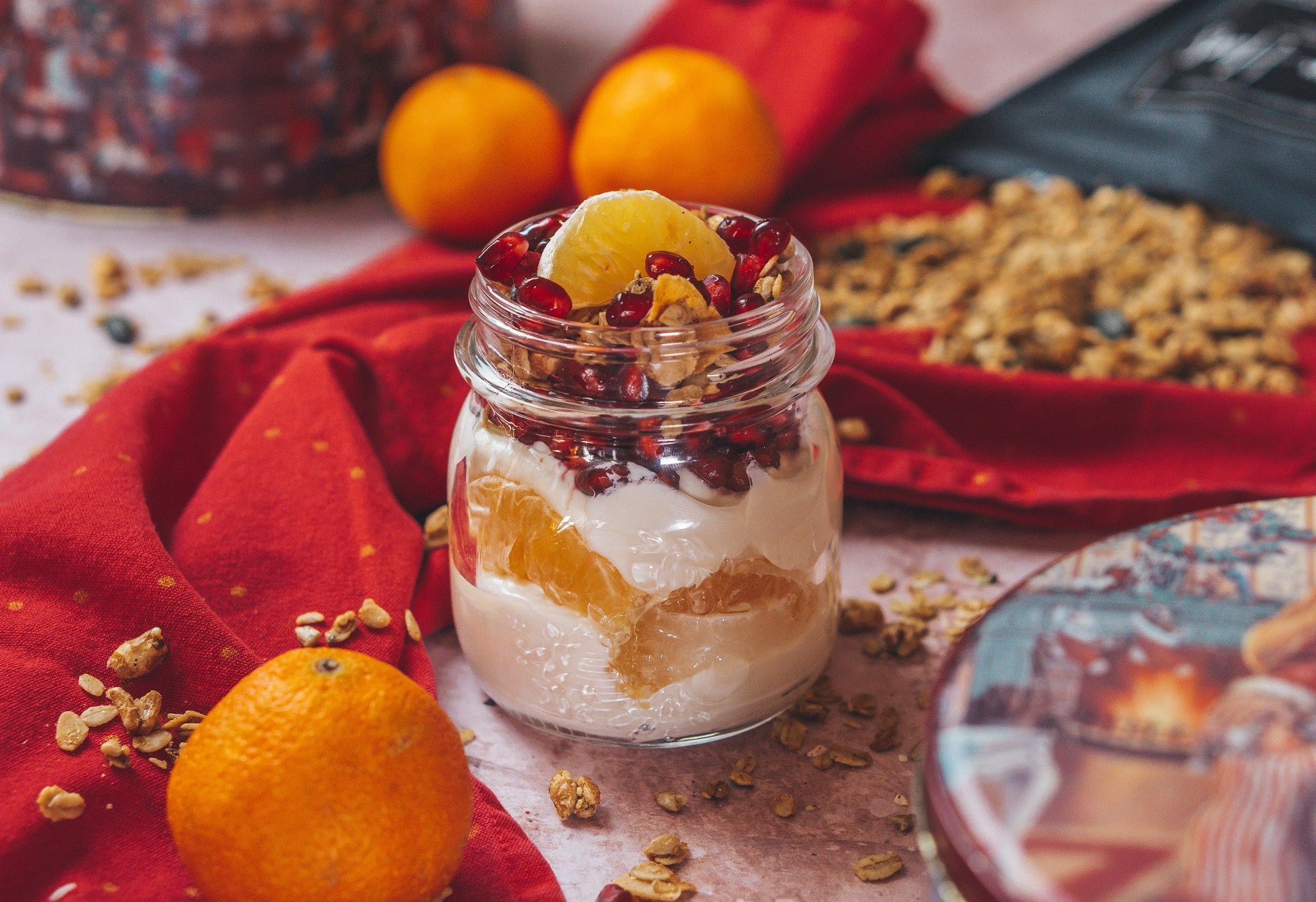 Weihnachtsdessert mit Mandarine