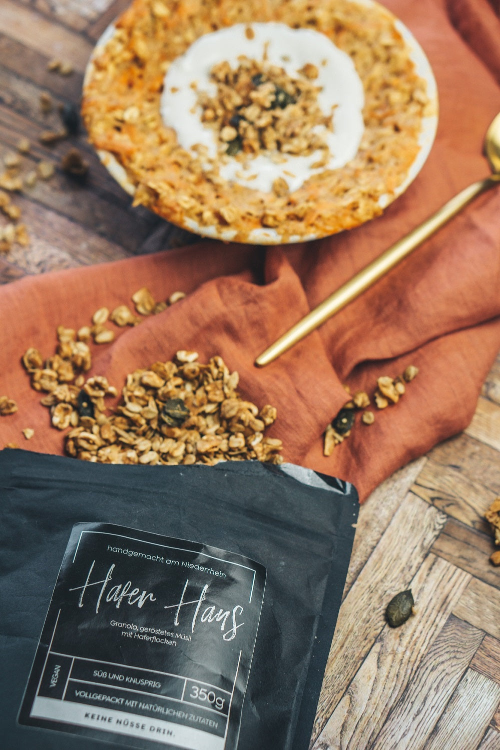 Hafer Granola ohne Industriezucker, vegan und ohne Nüsse