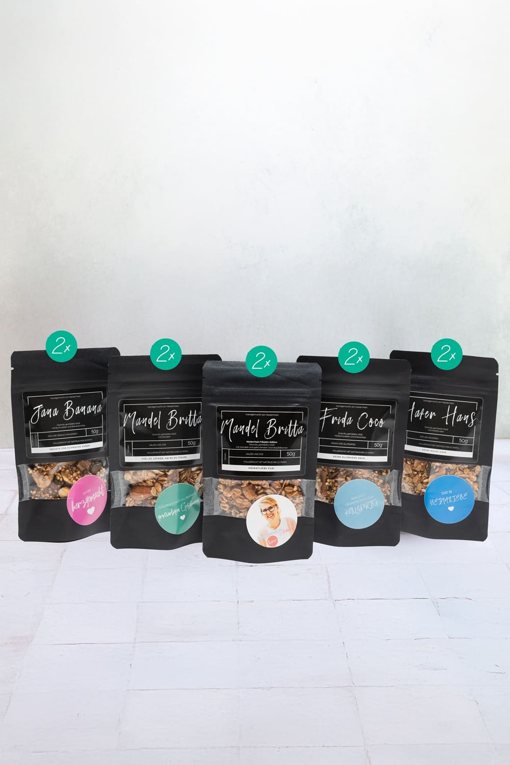 Granola-Probierpaket mit 5 unterschiedlichen Sorten (VEGAN)