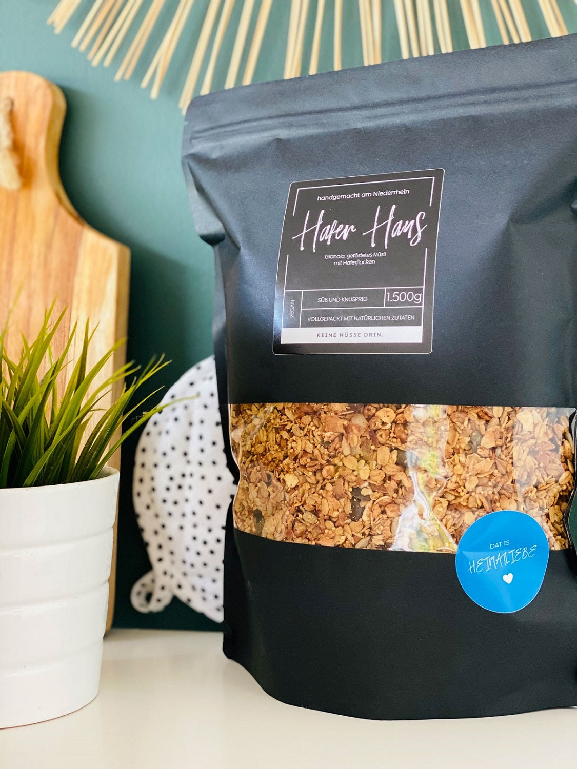 Hafer Granola ohne Industriezucker, vegan und ohne Nüsse