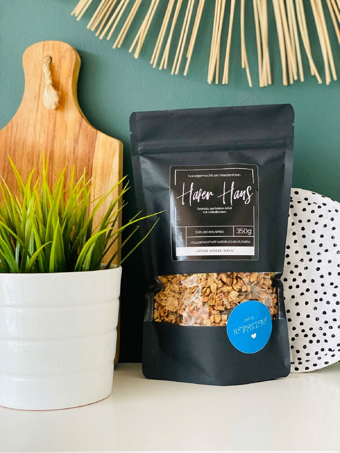 Hafer Granola ohne Industriezucker, vegan und ohne Nüsse