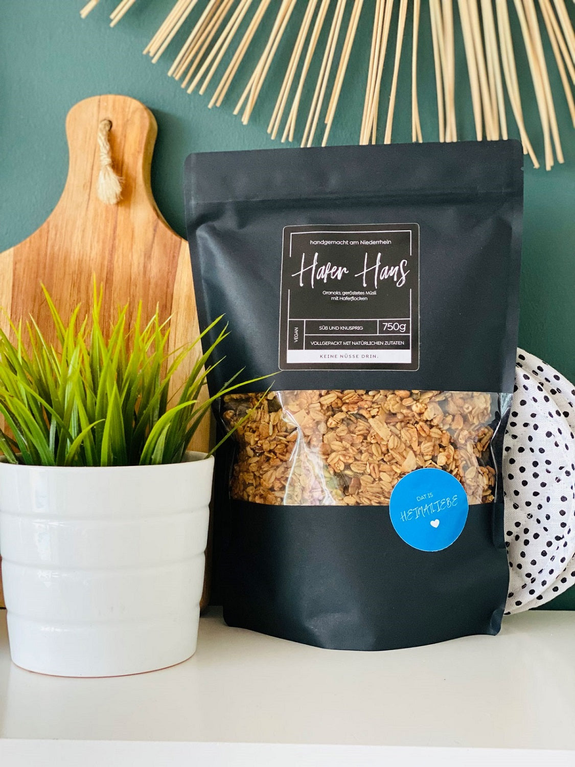 Hafer Granola ohne Industriezucker, vegan und ohne Nüsse